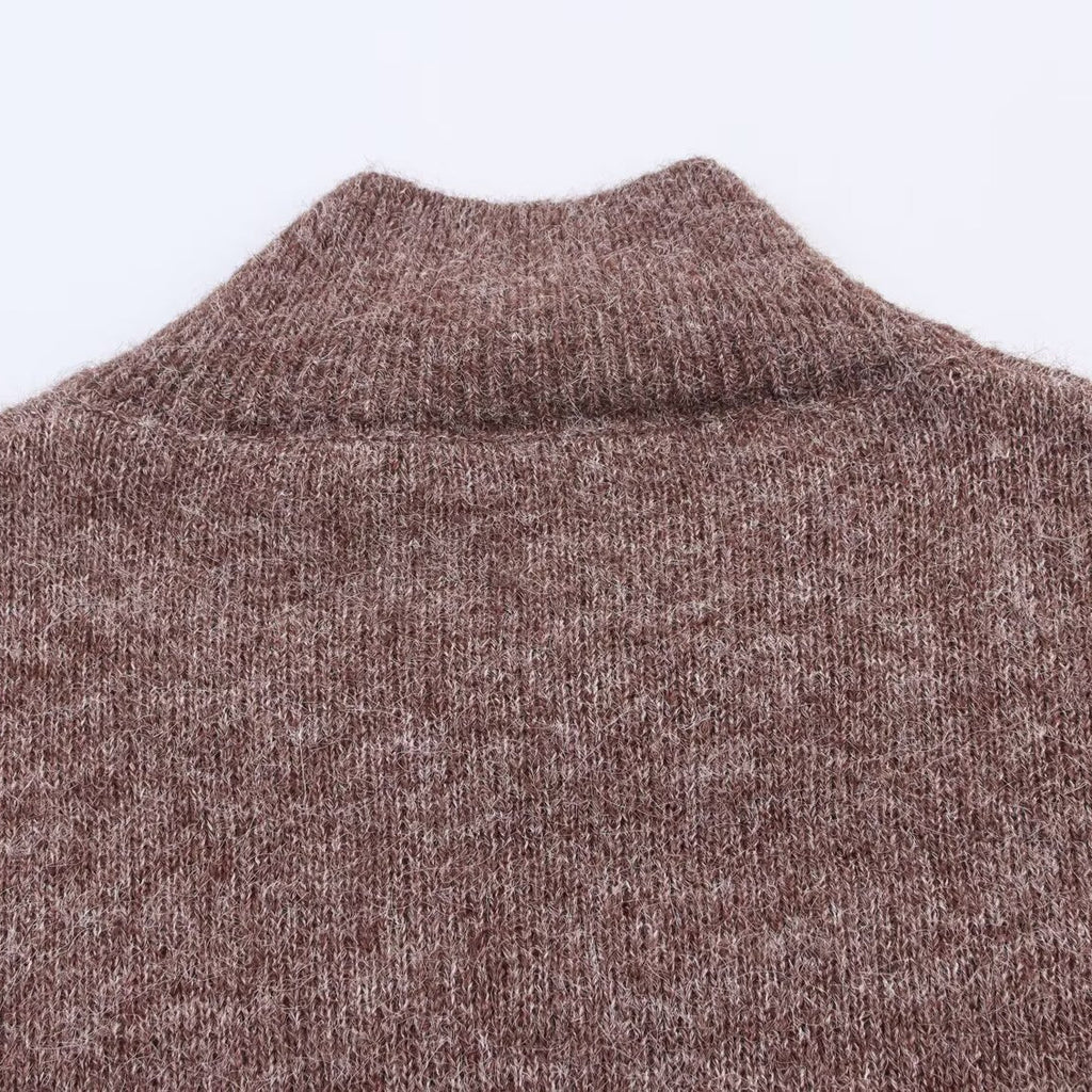 Multi zipper knitted cardigan