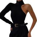 One-shoulder Long Sleeve Round Neck Fitted Women's  Style Jumpsuit Sexy Fashion