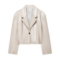 Collar loose PU leather short jacket leather jacket