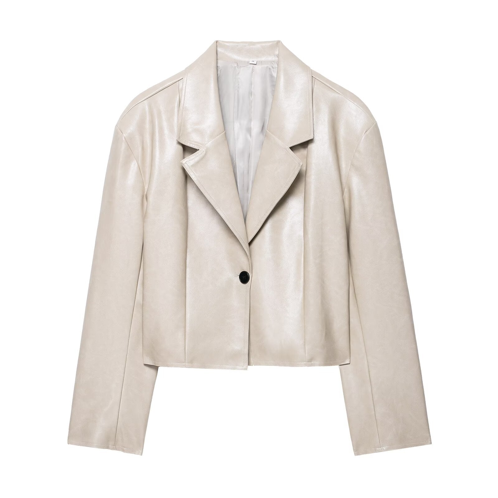 Collar loose PU leather short jacket leather jacket