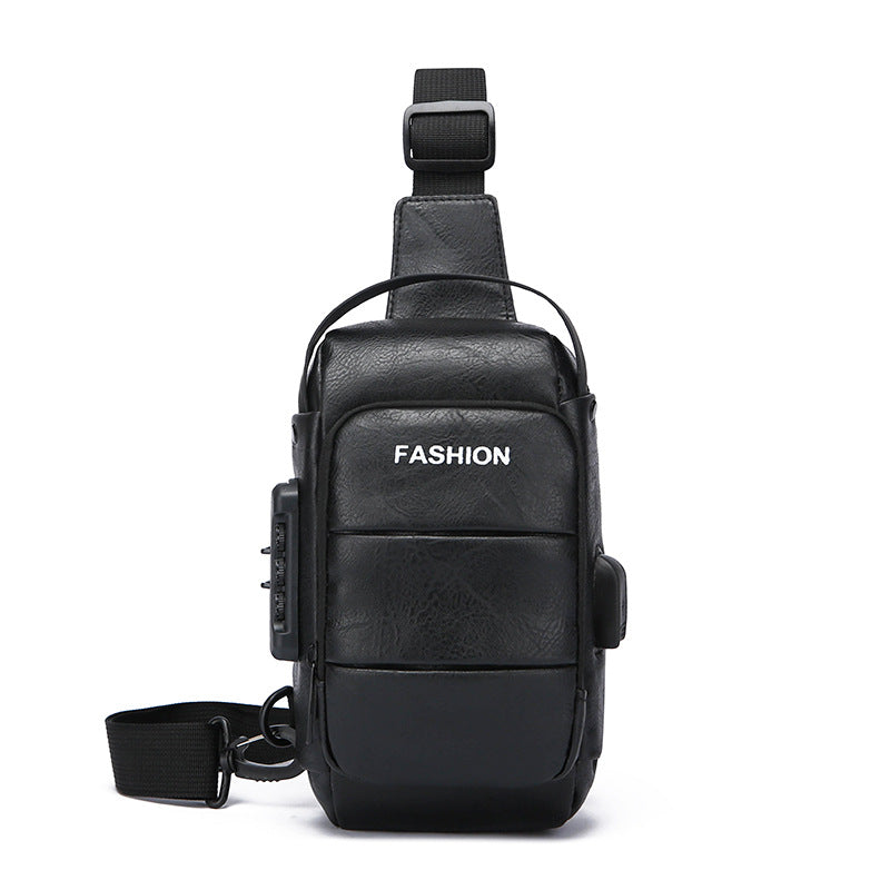 Chest bag men's backpack USB charging modergreen