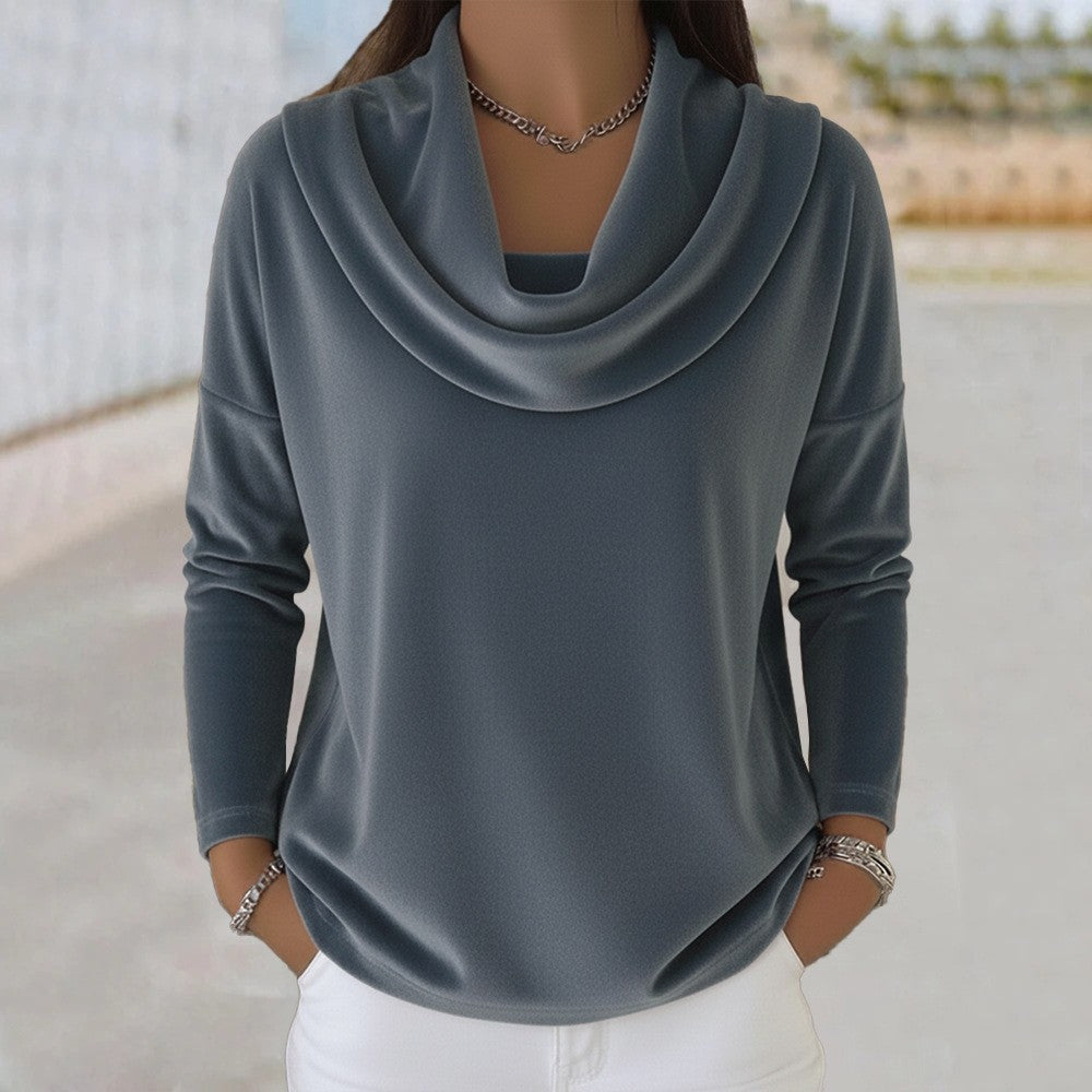 Solid color long sleeved top