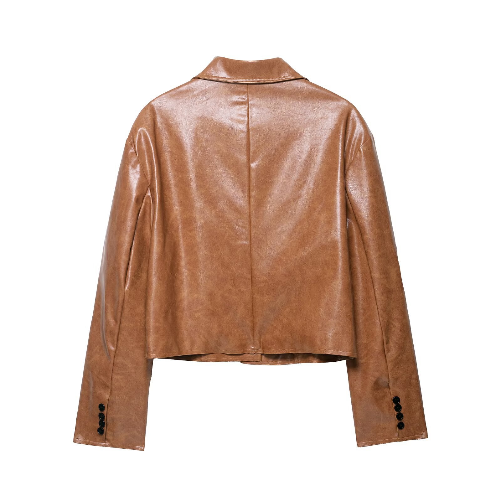Collar loose PU leather short jacket leather jacket