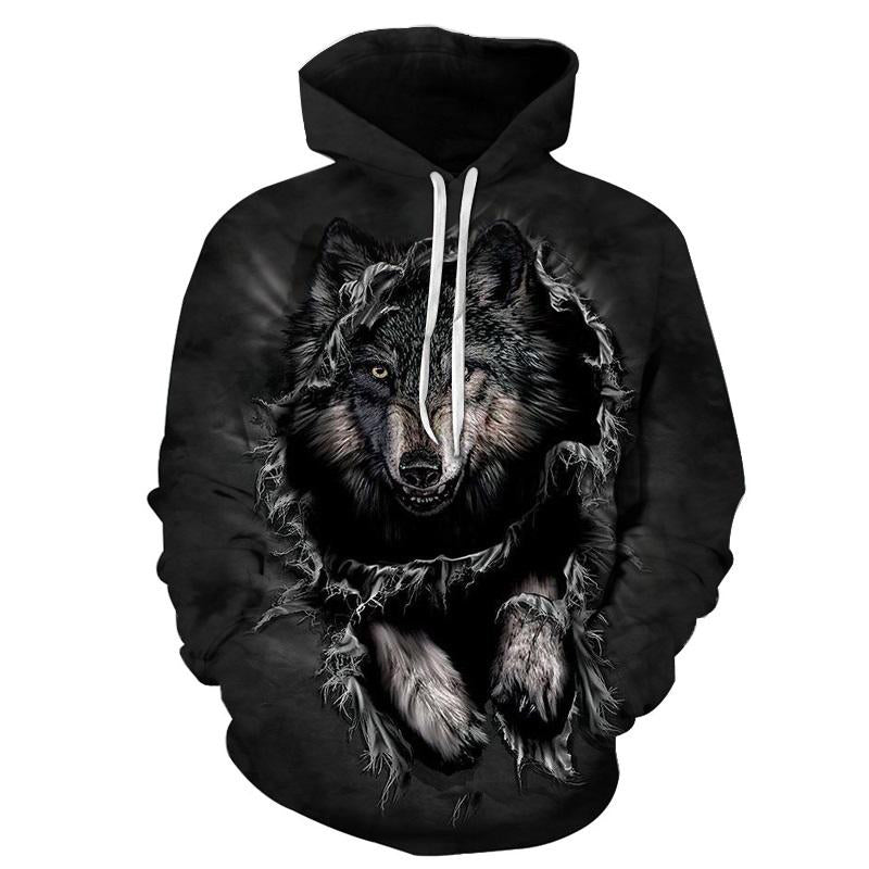 Mountain Wolf Hoodies 3D Men Women Sweatshirt Pullover