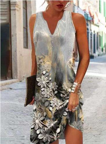 Floral Casual A-Line modergreen