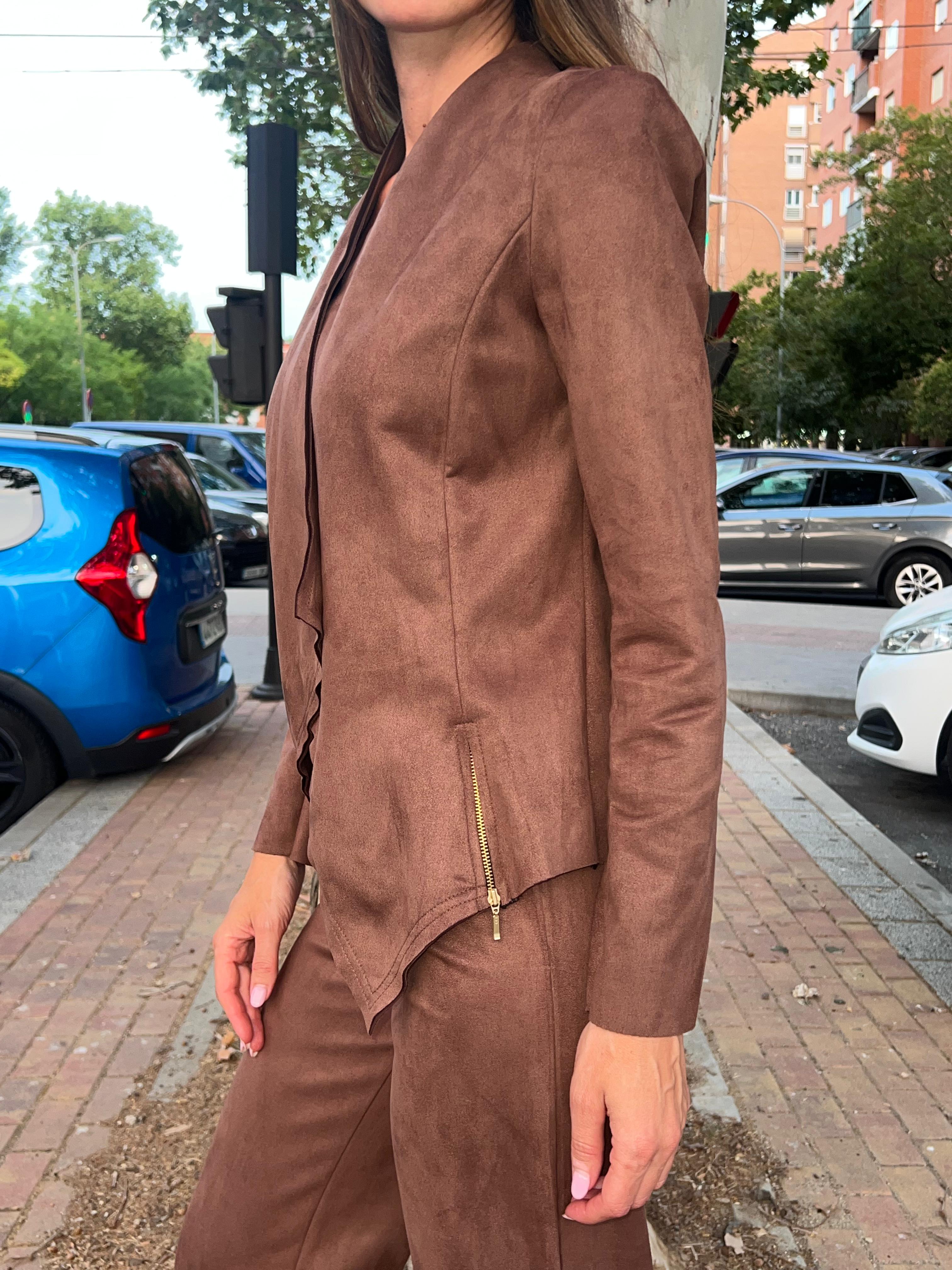 Chaqueta antelina choco