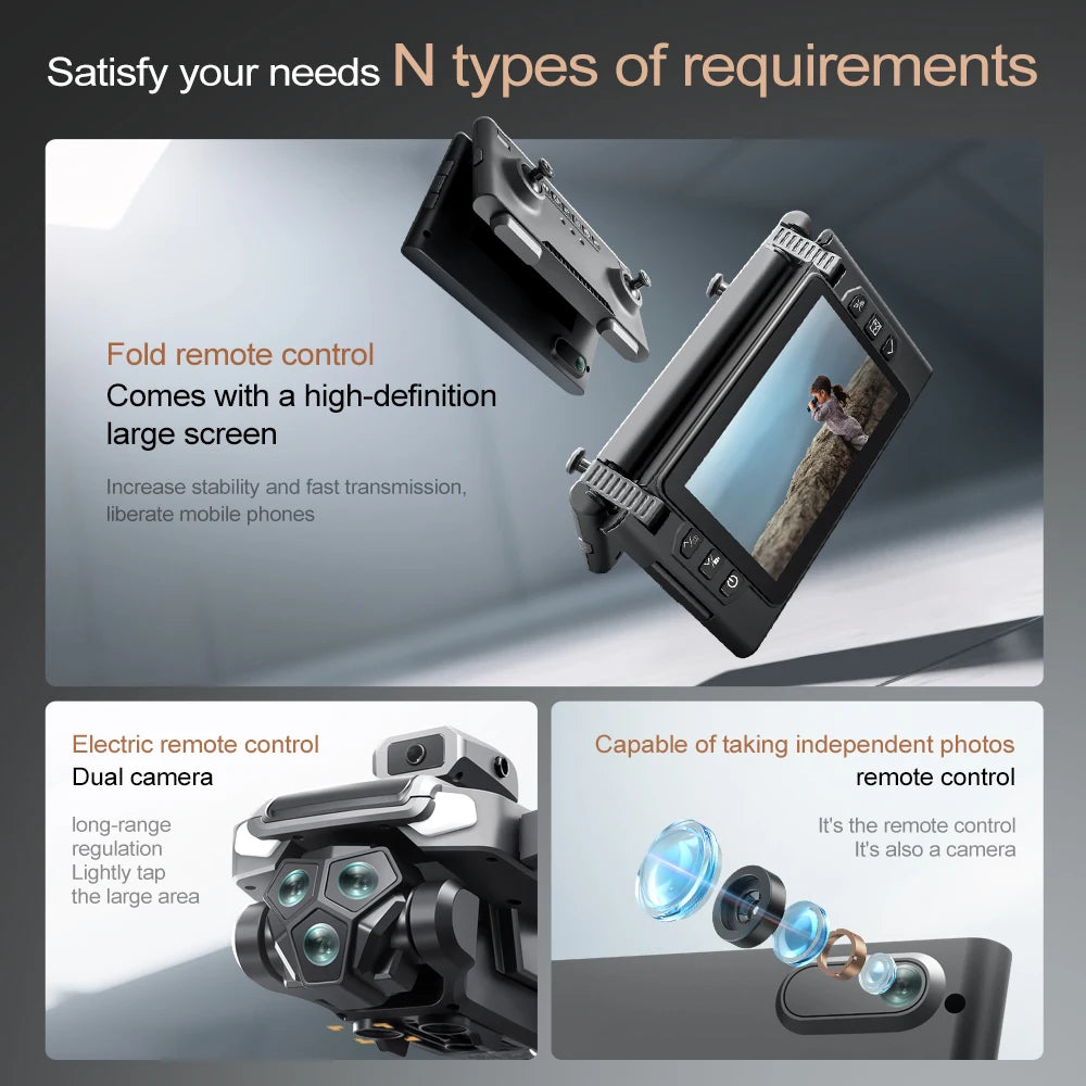 Drone Profesional 4K Cámara Dual Motor sin escobillas Evitación de obstáculos Dron RC Helicóptero Plegable Quadcopter