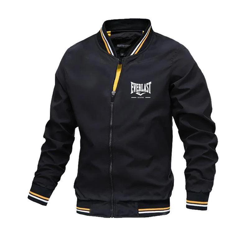 EVERLAST BOXING Chaqueta cortavientos a la moda de alta calidad para hombre, chaqueta informal con cuello levantado para deportes de montañismo