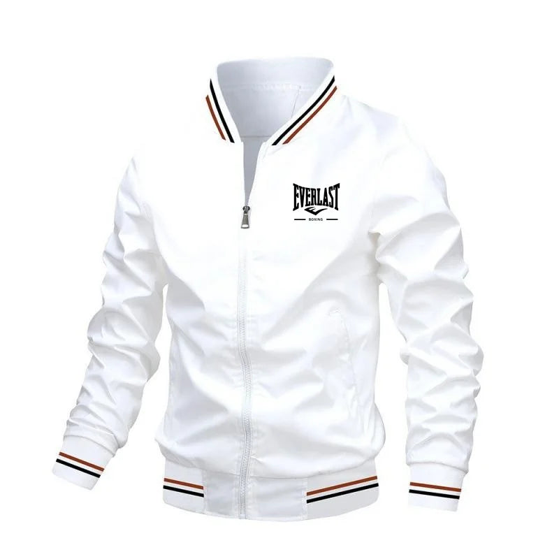 EVERLAST BOXING Chaqueta cortavientos a la moda de alta calidad para hombre, chaqueta informal con cuello levantado para deportes de montañismo