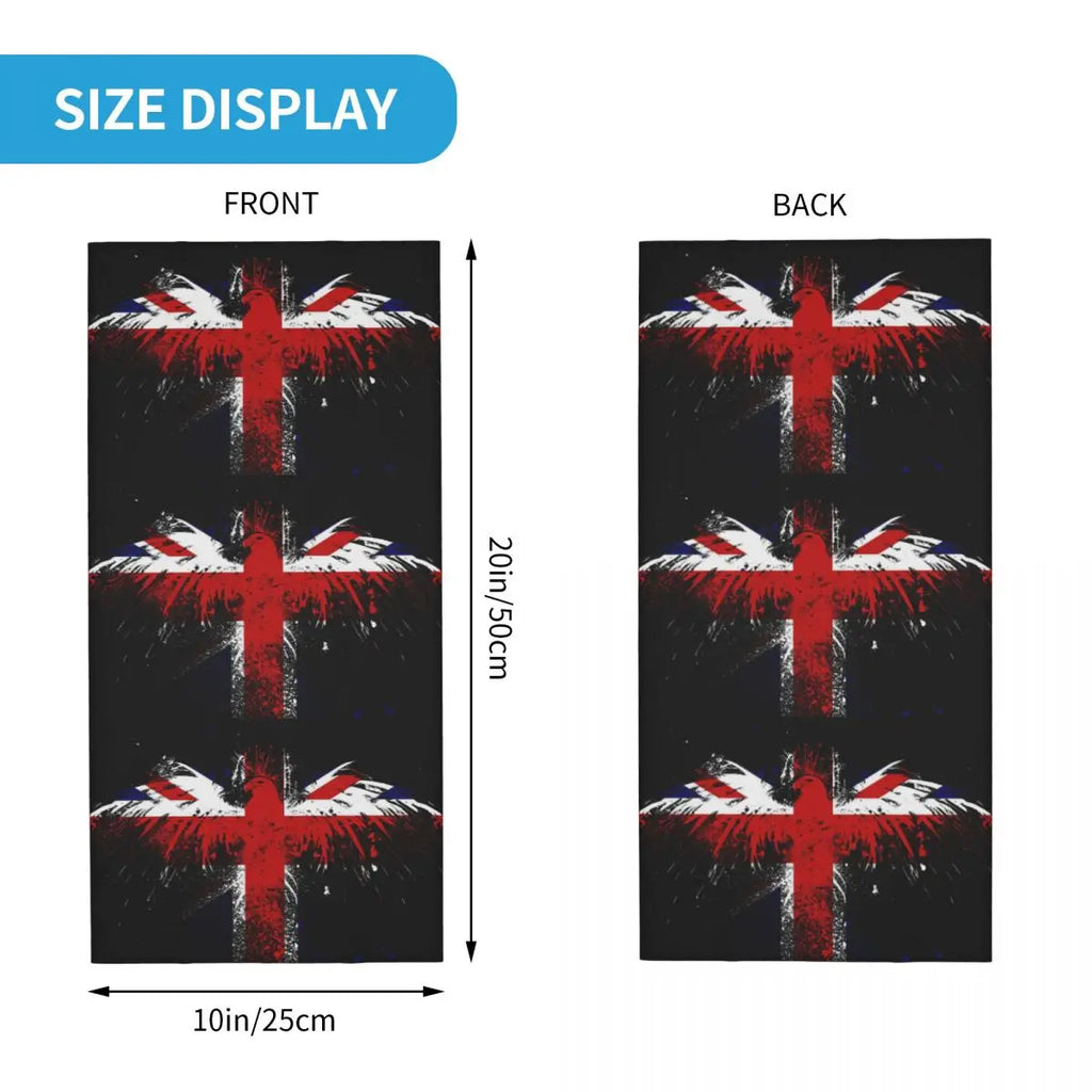 Bandana con bandera británica para hombre y mujer, pasamontañas con estampado de bandera británica, bufanda envolvente multiusos para ciclismo, Unisex, a prueba de viento