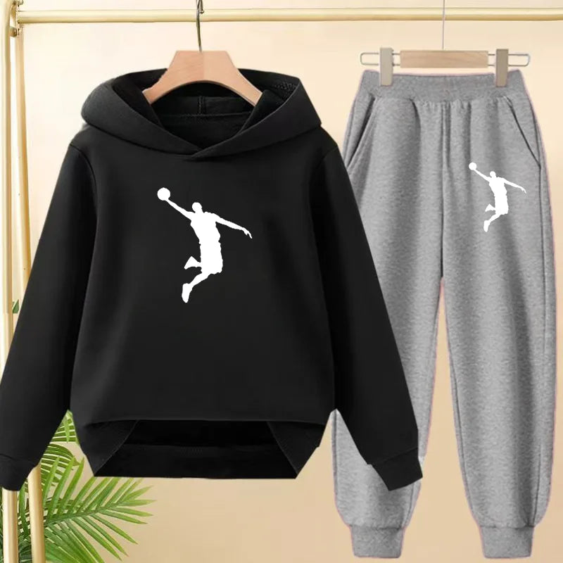 2025 Otoño/Invierno Conjunto estampado Jordan para niños La ropa deportiva es un conjunto de ropa deportiva unisex para niños
