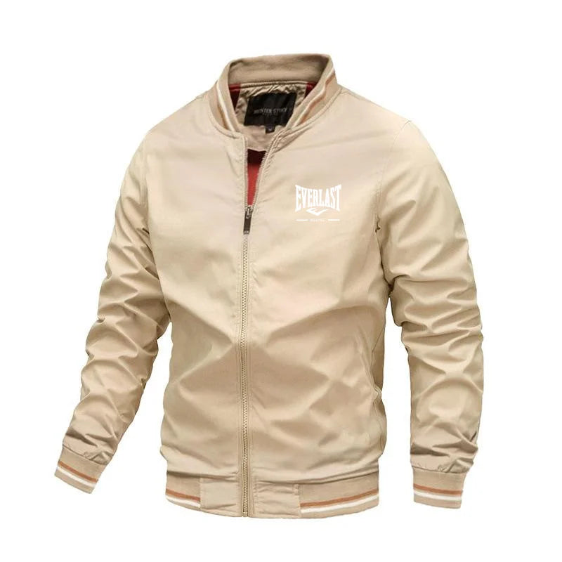 EVERLAST BOXING Chaqueta cortavientos a la moda de alta calidad para hombre, chaqueta informal con cuello levantado para deportes de montañismo