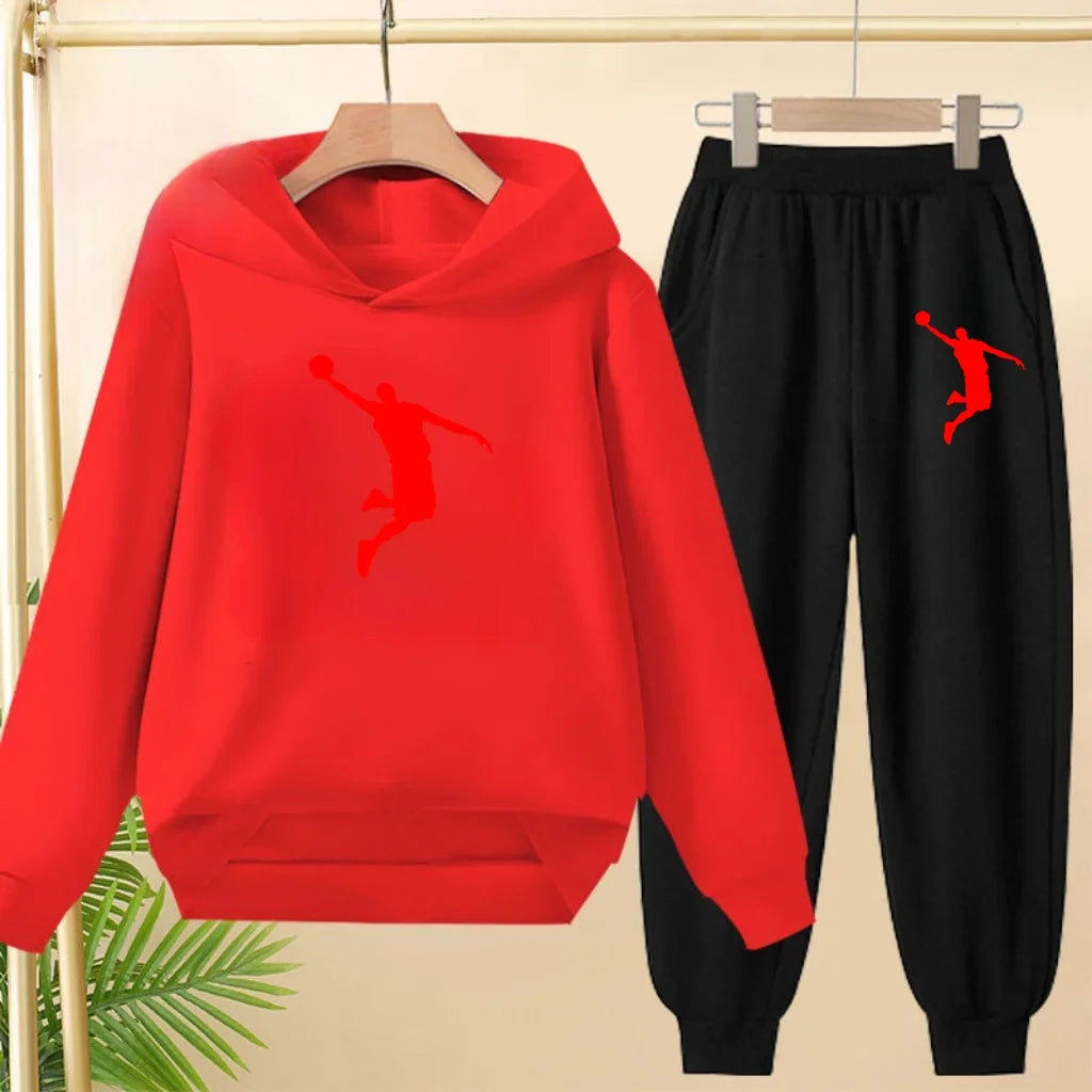 2025 Otoño/Invierno Conjunto estampado Jordan para niños La ropa deportiva es un conjunto de ropa deportiva unisex para niños