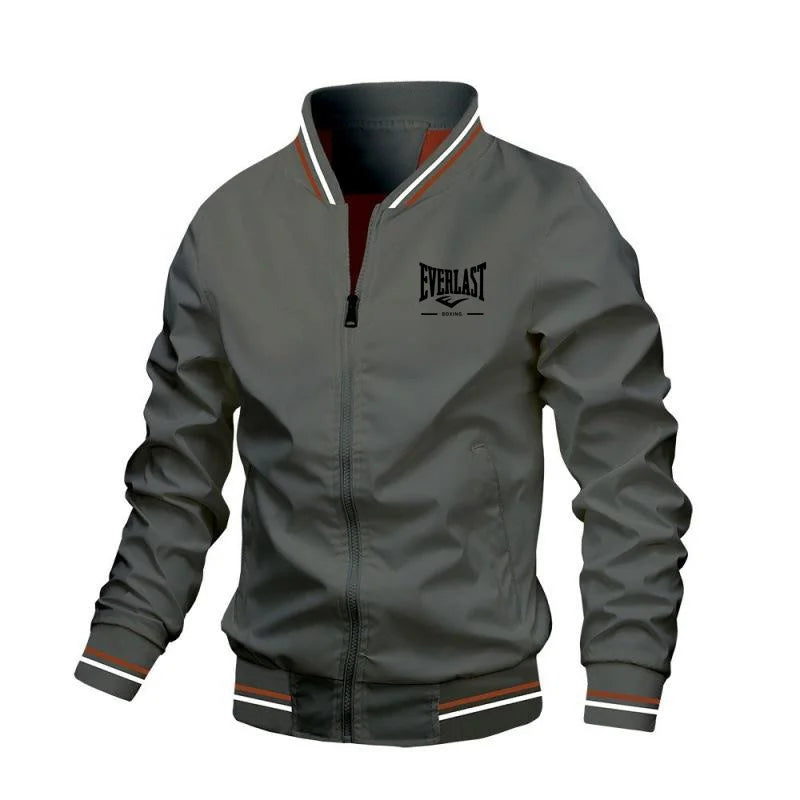 EVERLAST BOXING Chaqueta cortavientos a la moda de alta calidad para hombre, chaqueta informal con cuello levantado para deportes de montañismo
