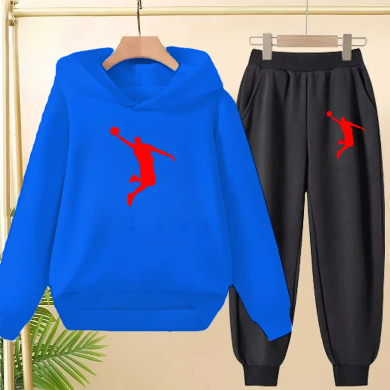 2025 Otoño/Invierno Conjunto estampado Jordan para niños La ropa deportiva es un conjunto de ropa deportiva unisex para niños