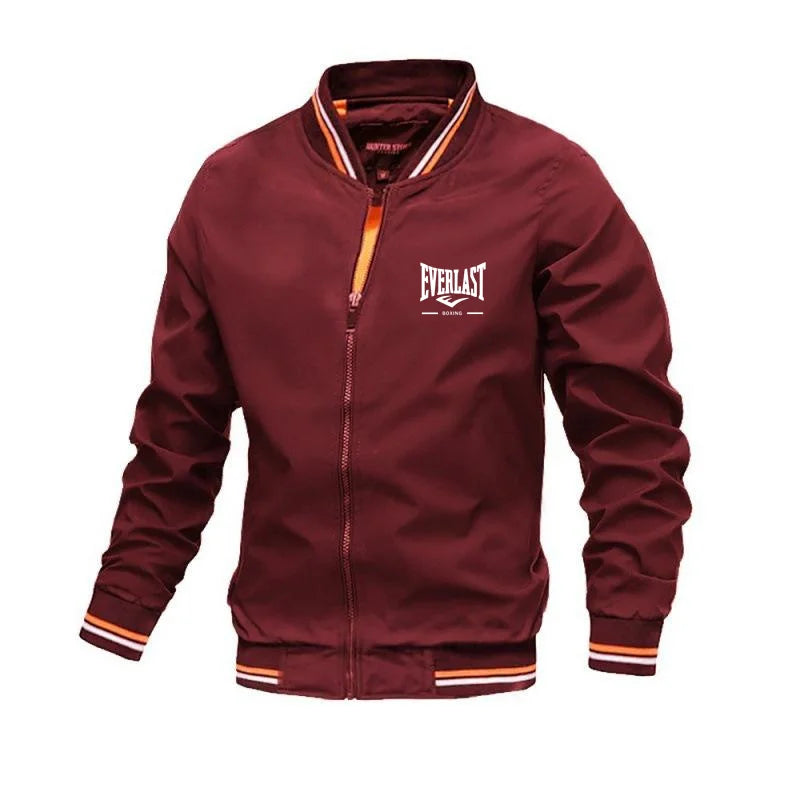EVERLAST BOXING Chaqueta cortavientos a la moda de alta calidad para hombre, chaqueta informal con cuello levantado para deportes de montañismo