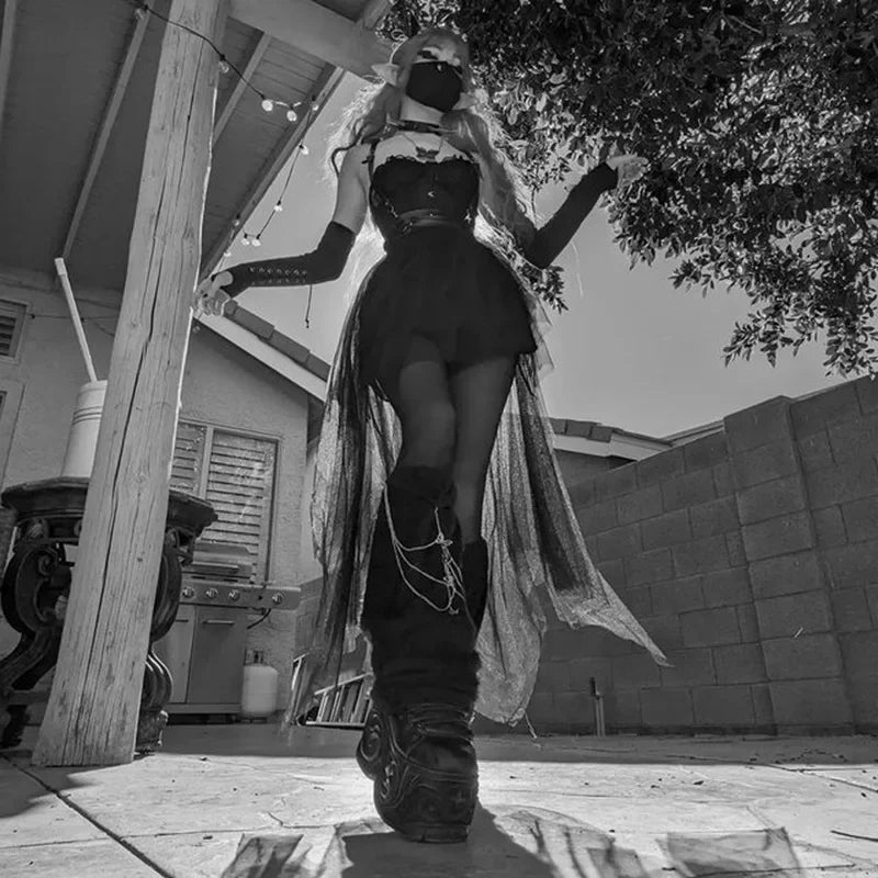 Casual Skirts Punk Sexy modergreen