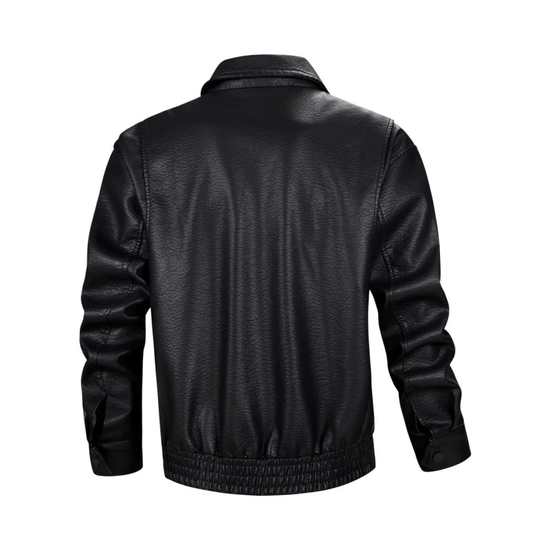 Chaqueta De Cuero Retro para Hombre, chaquetas informales De PU con solapa De alta calidad, Chaqueta Social De Cuero para Hombre, otoño 2025