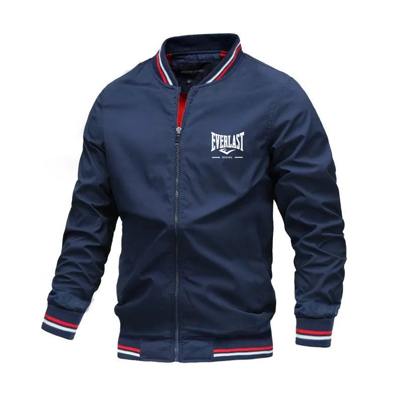 EVERLAST BOXING Chaqueta cortavientos a la moda de alta calidad para hombre, chaqueta informal con cuello levantado para deportes de montañismo
