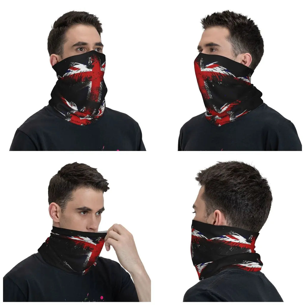 Bandana con bandera británica para hombre y mujer, pasamontañas con estampado de bandera británica, bufanda envolvente multiusos para ciclismo, Unisex, a prueba de viento