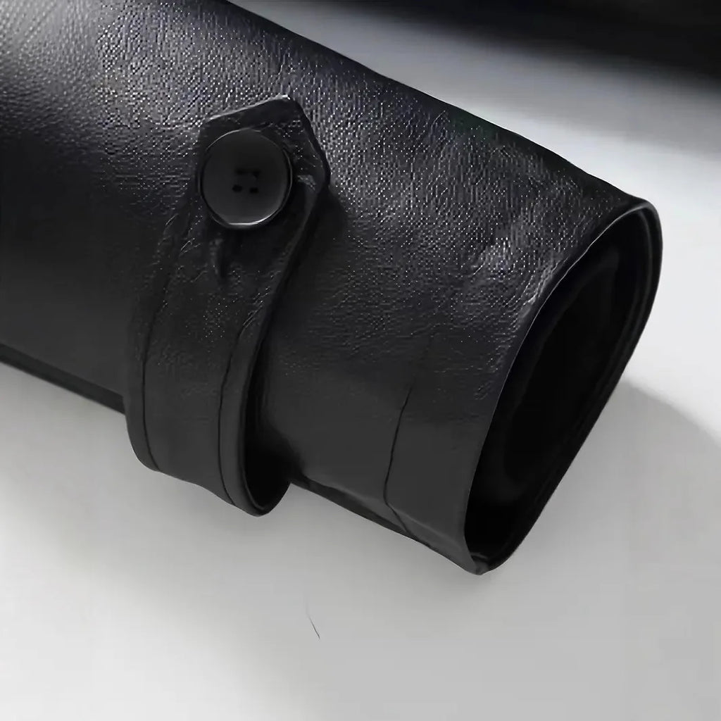 2025 nuevo abrigo de cuero de solapa larga cultura modergreen