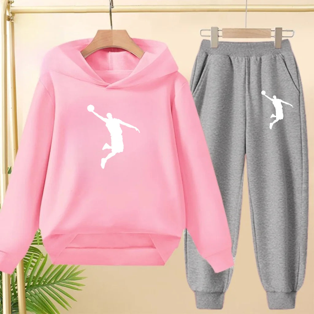 2025 Otoño/Invierno Conjunto estampado Jordan para niños La ropa deportiva es un conjunto de ropa deportiva unisex para niños