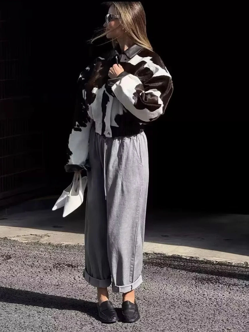 Chaqueta de cuero Pu Vintage marrón para mujer, abrigos femeninos design.. modergreen urban