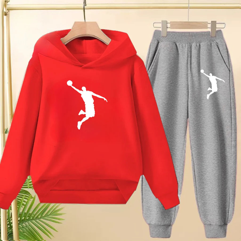 2025 Otoño/Invierno Conjunto estampado Jordan para niños La ropa deportiva es un conjunto de ropa deportiva unisex para niños