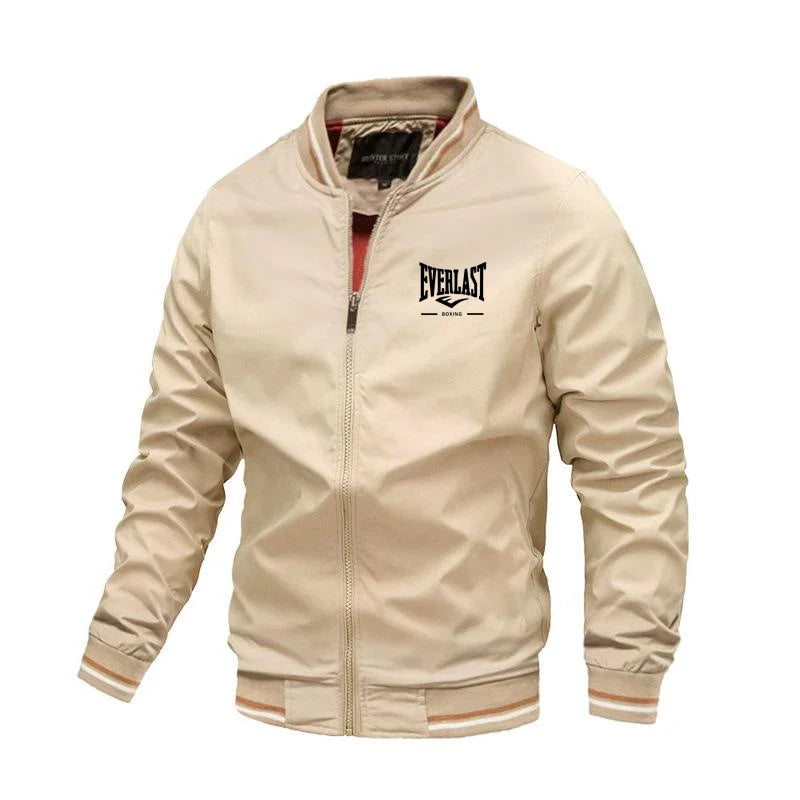 EVERLAST BOXING Chaqueta cortavientos a la moda de alta calidad para hombre, chaqueta informal con cuello levantado para deportes de montañismo