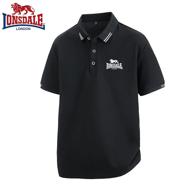 100% algodón LONSDALE novedad de verano POLO para hombre, camiseta informal holgada y transpirable de manga corta con protección solar