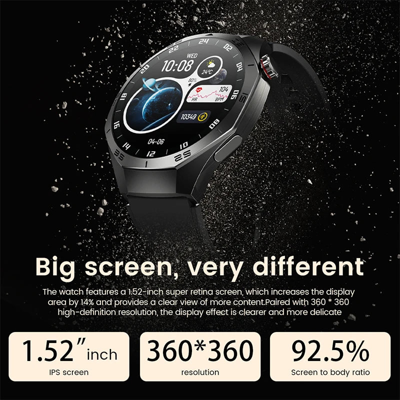 2025New para Android e ios reloj inteligente hombres pantalla AMOLED GPS trayectoria de movimiento ritmo cardíaco llamadas Bluetooth SmartWatch impermeable