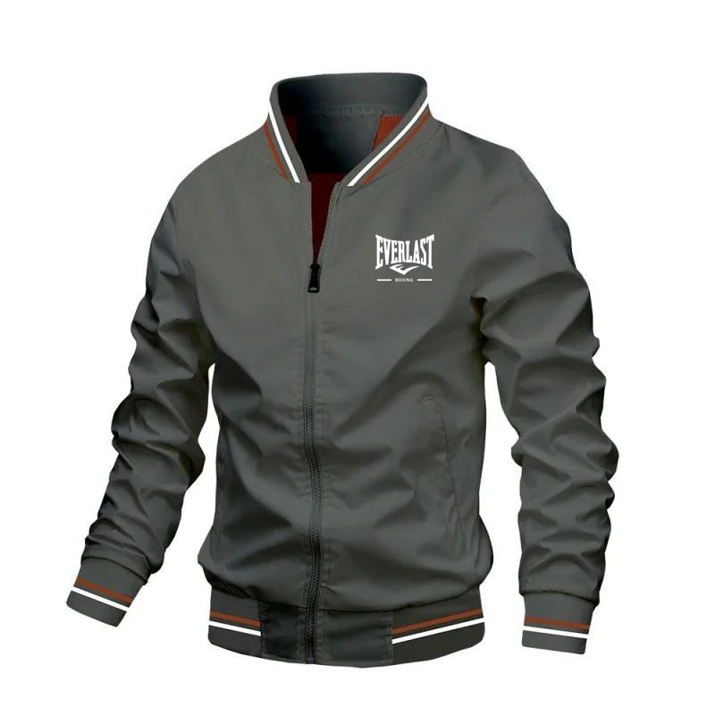 EVERLAST BOXING Chaqueta cortavientos a la moda de alta calidad para hombre, chaqueta informal con cuello levantado para deportes de montañismo