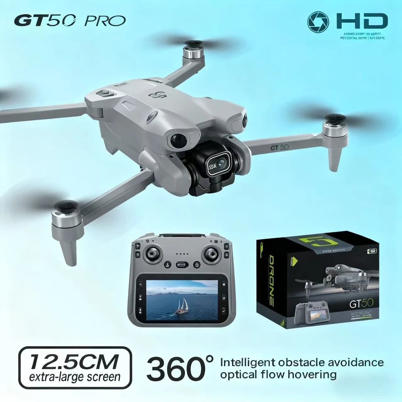 dron flujo óptico evitación de obstáculos control de pantalla de 4,3 pulgadas sin escobillas dual WIFI drone aéreo 4k drones profesionales con cámara