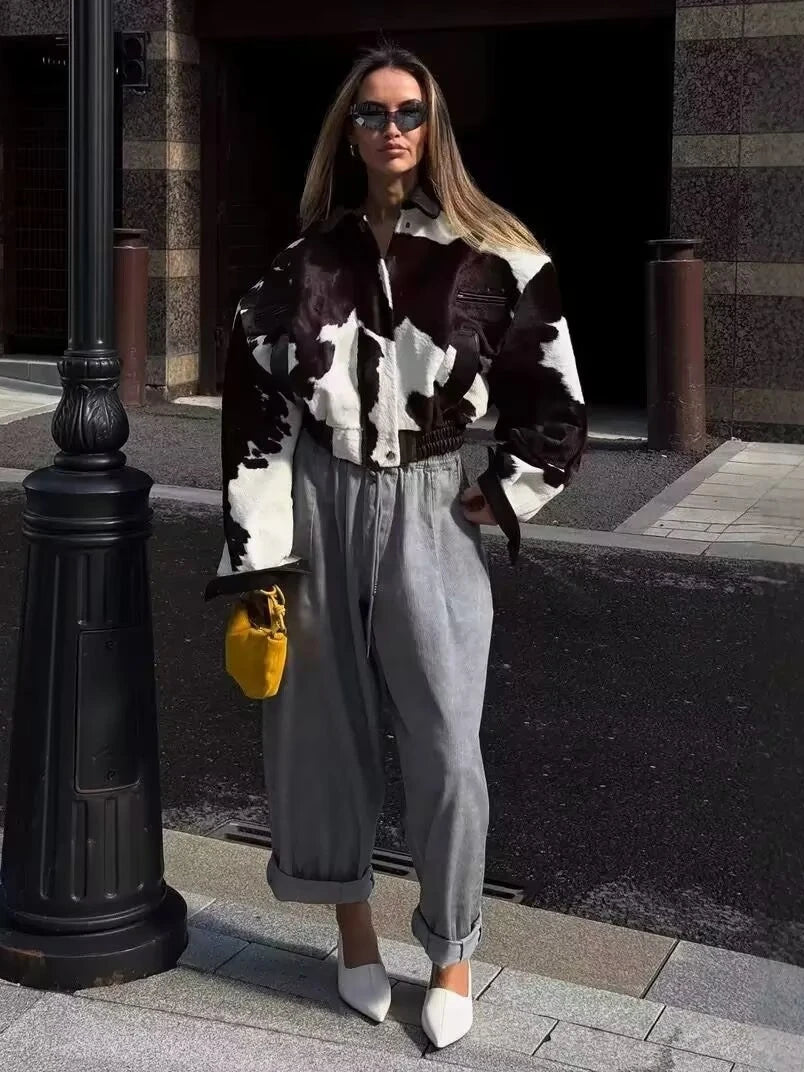 Chaqueta de cuero Pu Vintage marrón para mujer, abrigos femeninos design.. modergreen urban