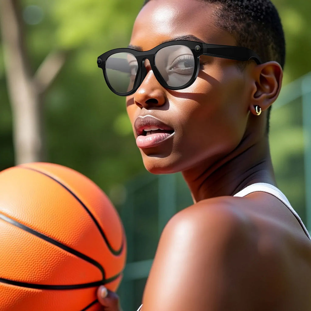 2025 AI gafas inteligentes nueva interacción con cámara foto grabación de vídeo traducción música gafas de sol inteligentes Bluetooth llamada auriculares