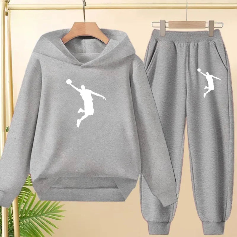 2025 Otoño/Invierno Conjunto estampado Jordan para niños La ropa deportiva es un conjunto de ropa deportiva unisex para niños